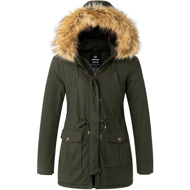 Women's Winter Coat With Detachable Hood Cotton Padded Parka City III