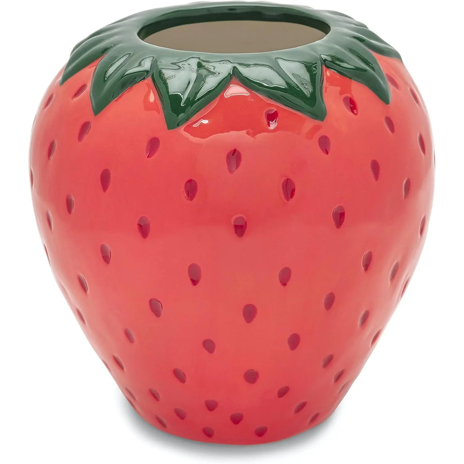 Vintage Inspired Strawberry Vase, Decorative Ceramic Vase, Large Flower Vase, Unique Strawberry Decor for Home/Kitchen/Office