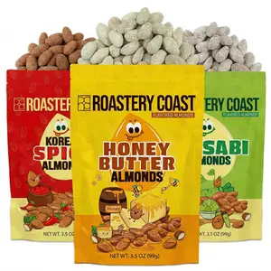 ROASTERY COAST Korean Spicy Gluten-Free Almond Snack, Flavored Dried Almonds (3.5 oz)