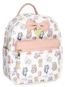 Disney Cats Saffiano Faux Leather Tote Bag Mini Backpack 12" Disney Cats Saffiano Faux Leather Tote Bag Mini Backpack 12"