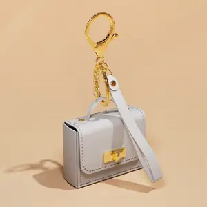 PU Leather Mini Wallet with Gold Hardware, Textured Finish, Compact Party Gift for Keys & Coins, Available in