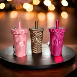 Mini Studded Tumbler Keychain Plastic for Coffee Lovers