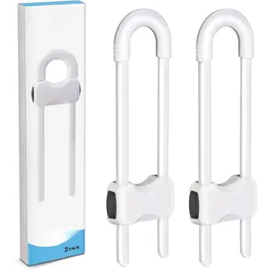 Baby Safety Cabinet Locks U Shaped Adjustable Child Proof Locks for Cabinets Drawers 2 Pack Child Safety Locks for Home