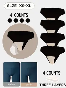 Cameltoe Proof Seamless Thongs Made With Sandwich Like Patented Insert 3-LAYER PROTECTION Women's Leopard Print Thong Panties, Lingerie, Breathable Low Waist Seamless Underwear, Fitted Casual Yoga Gym Wear, 4/6 Pack Minimalist Basic Womenswear