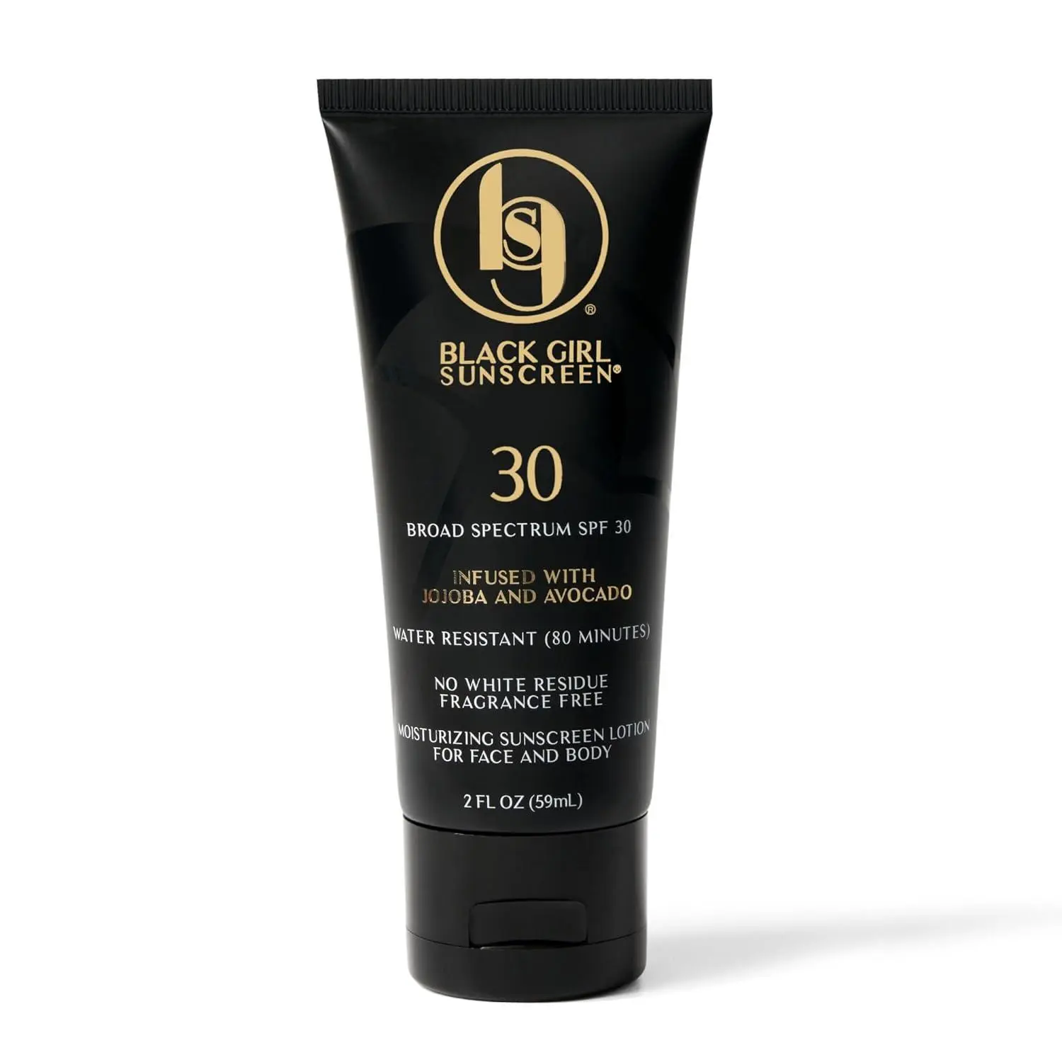 Black Girl Sunscreen SPF 30 for the Face & Body - Moisturizing Sun Protection, SPF 30, Sun Lotion for Women, Ultra Sheer, Travel Size Sunscreen, No White Cast for Melanin Rich Skin - 2 fl oz