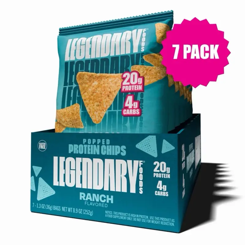 Ranch Popped Protein Chips Snack Crispy - High Protein Snack - 7 pack Ranch Popped Protein Chips Snack Crispy - High Protein Snack - 7 pack