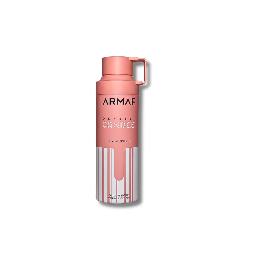 Armaf Odyssey Candee Perfume Body Spray, Long-Lasting Female Fragrance with Sweet Fruity, Powdery, and Musk Notes, 200ml Bottle, Aromatic Fruity Fragrance, Liquid, Powdery Musky, Single Item, Alcohol Base, Aromatic Sweet Fruity, Adults