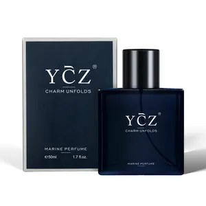 YCZ Midnight Marine Eau De Parfum Men's 1.7oz Citrus Woody Musk Perfume Set Lasting Scent for Parties Dates Christmas Gifts Gentleman's Cruelty-Free Vegan High Quality Fragrance Bold Elegant Fragrance
