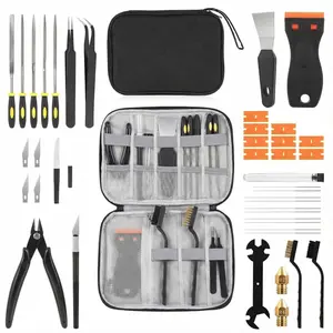 34 in 1  Printer Tools Kit Essential Accessories for  FDM & SLA  Printers Nozzle Cleaning & Filament Removal Scrapers 5 Types of Files, Brushes, Wire , Engraving