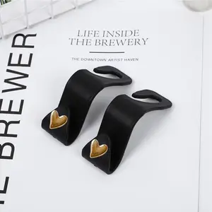 Heart-Shaped Car Seat Hooks, Creative Multi-Functional Storage Hooks, Car Interior Decor, 2 Pieces, Durable & Stylish Design