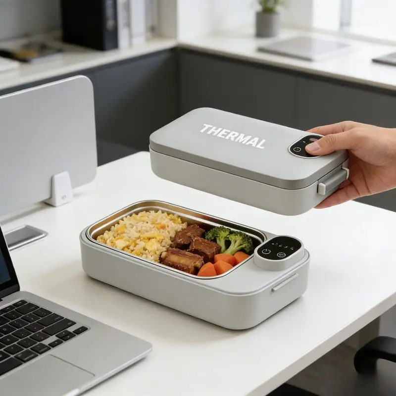 3in 1 Lunch Box Food Heater, Lunch Box, Pink Stainless Steel Adjustable Temperature Portable Thermal Insulation Lunch Box | Household Travel Heating Lunch Box | Bento Box