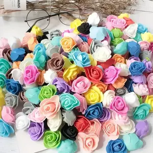100pcs Artificial Foam Rose Flower Heads 3.5Cm/1.378In -for DIY crafts and decoration, perfect for weddings, Halloween, and birthdays, Decorative