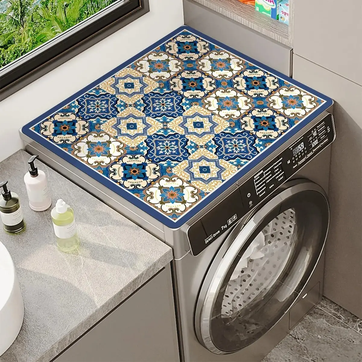 Silicone Washer & Dryer Top Cover Mat - 23.6x19.7in Household Items with Non-Slip Backing, Scratch Protection, Surface Cleaning for Home Laundry Organization