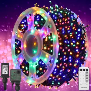 1000 LED Christmas String Lights, 328 FT Green Wire LED Decorative Fairy Lights with Remote & 8 Modes,  for Outdoor Xmas Holiday Party Garden Wedding Home Decor, Multicolor