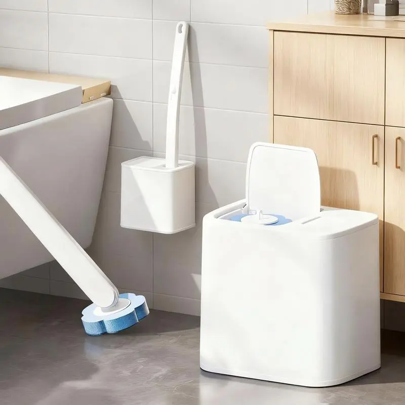 furniture cleaning & care,Disposable Toilet Brush: Toilet Bowl Brush and Holder Set with 18 Wand Refills, Upgraded Handle Auto Open Cleaners, Toilet Cleaning System with Storage Caddy for Sink, Bathtub, Floor, Drain