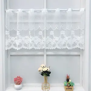 Nordic Kitchen Partition Curtain White Lace Coffee Curtain Door Curtain Bay Window Short Curtain Cabinet Decoration Half Curtain