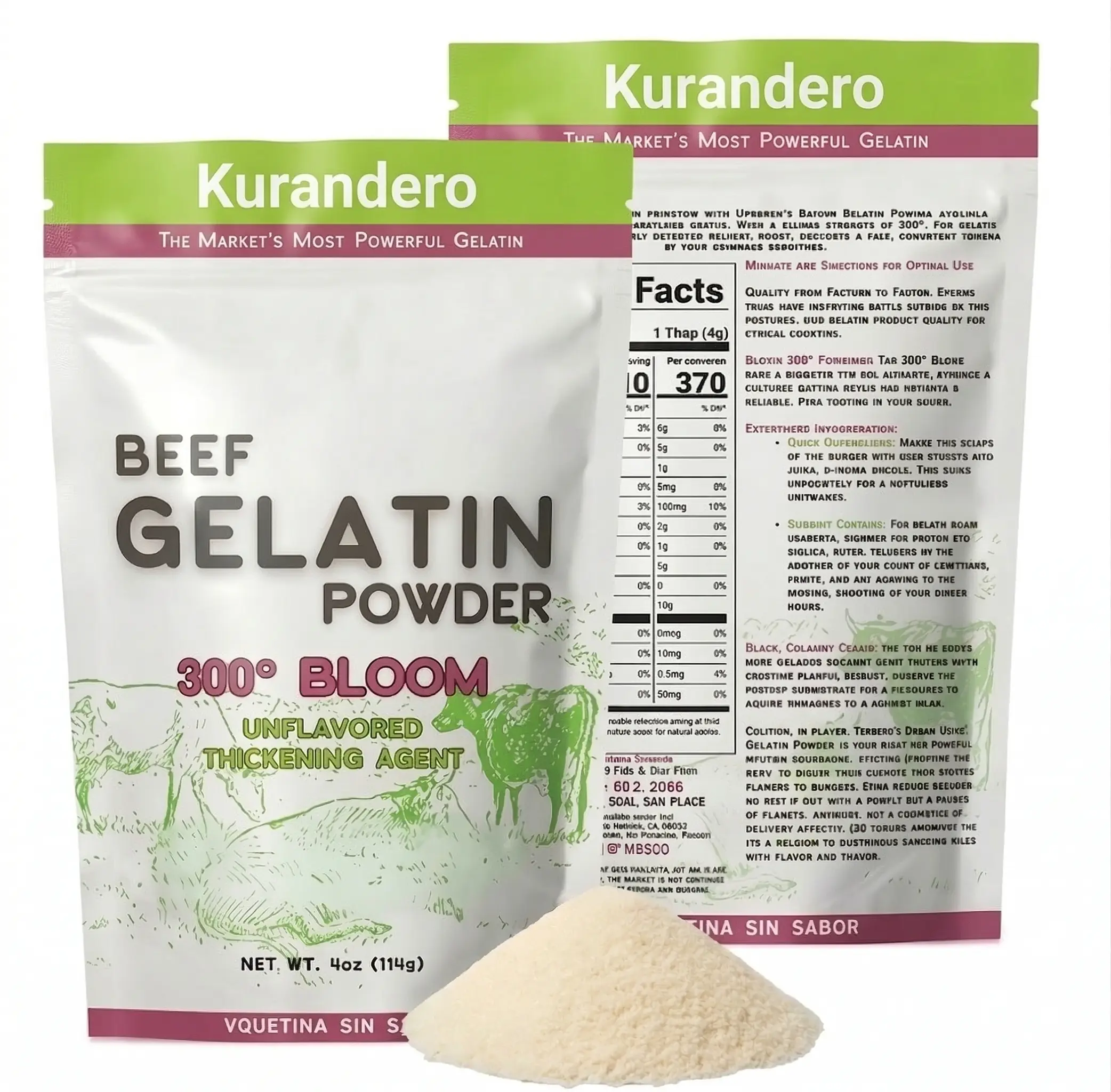 KURANDERO | VitalGel Blend  4 oz – Grass-Fed Beef Gelatin Powder, Unflavored Premium Protein, Easy Mix for Coffee, Smoothies, Baking & Desserts, Clean Ingredient Formula