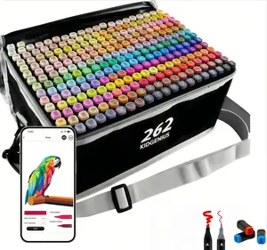 KIDGENIUS Back-to-School Limited Dual-Tip Markers, 120/168/262 Vibrant Colors, Quick Dry Waterproof Non-Toxic Washable Art Markers for Outdoor Plein Air Painting, Kids Sketching, Classroom Crafts & School Drawing Supplies