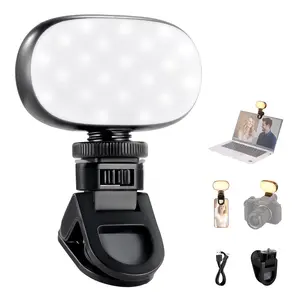 NEEWER N9 Portable Selfie Light, 3W Clip on Phone Small LED Cold Shoe Camera Lighting, 600mAh CRI95 3-Color Modes Dimmable for iPhone iPad Laptop Webcam Zoom Video Conference Recording Vlog