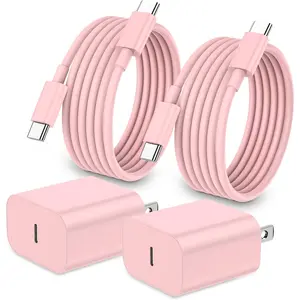 For iPhone 17 Charger,2Pack 20W USB C Wall Charger Block With 6Ft USB C to C Cable for iPhone 16/16 Pro/16 Pro Max/15/15 Plus/15 Pro/15 Pro Max, iPad Pro/Mini