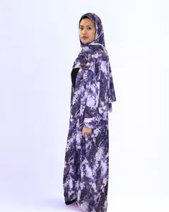printed abaya & hijab set - viola
