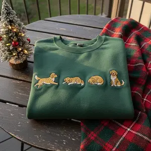 Embroidered Golden Retriever Sweatshirt, Golden Mama Gift, Cozy Dog Mom Sweater, Pet Owner Shirt, Golden Dog Lover Crewneck, Dog Owner Gift #322