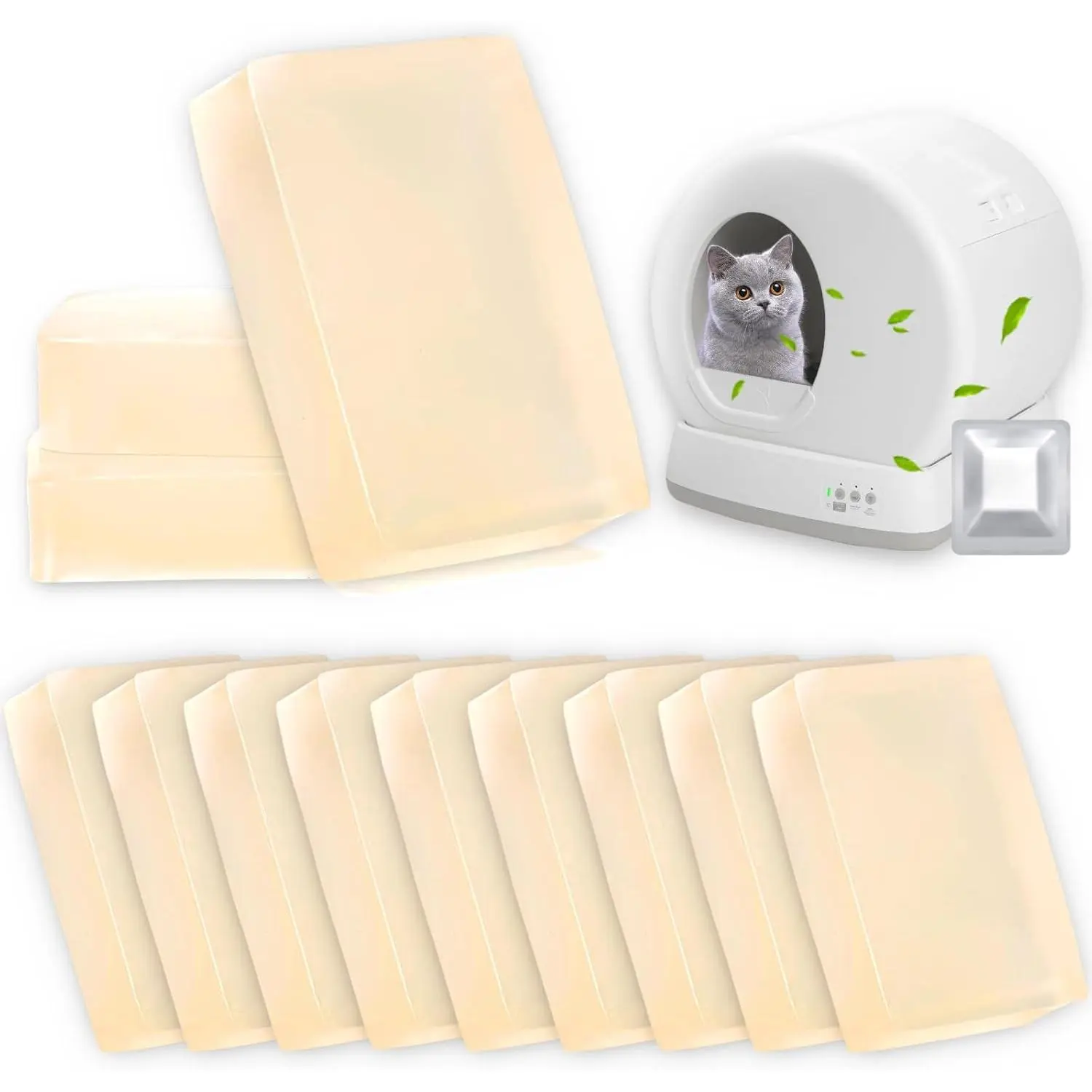 12 Packs  Litter Deodorizer Compatible with Meowant Self-Cleaning  Litter Box, Pet Deodorizer Odor Eliminator,  Litter Odor Control,Suitable for MW-SC01/MW-SC02/MW-SC03/ MW-SC09 Litter Box
