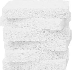 Kitchen Sponges,Heavy Duty Scrub Kitchen Sponge,Clean Tough Messes Without Scratching Sponges Kitchen,Pop Up Eco Sponges DIY White (6 Pack)
