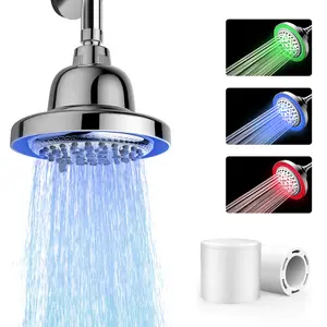 FEELSO LED Shower Head with Filter，3 Color Changing Modes and 7 Water Settings for Enhanced Shower Experience