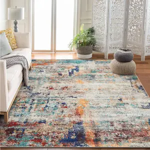 5*7FT Area Rugs for Living Room, Large Washable Area Rug, Non Slip Abstract Rugs for Home Decor, Indoor Low Pile Carpet Area Rugs for Bedroom Dining Room,multicolor