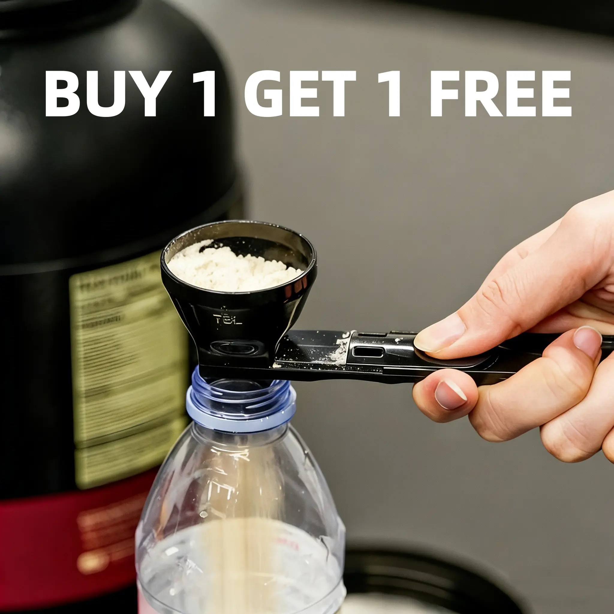 [buy 1 Get 1 Free] Protein Powder Scoop & Funnel, BPA-Free Plastic, Ideal for Pre-Workout, Creatine, Coffee, Smoothies, Chocolate Powder, Coffee Making Tool