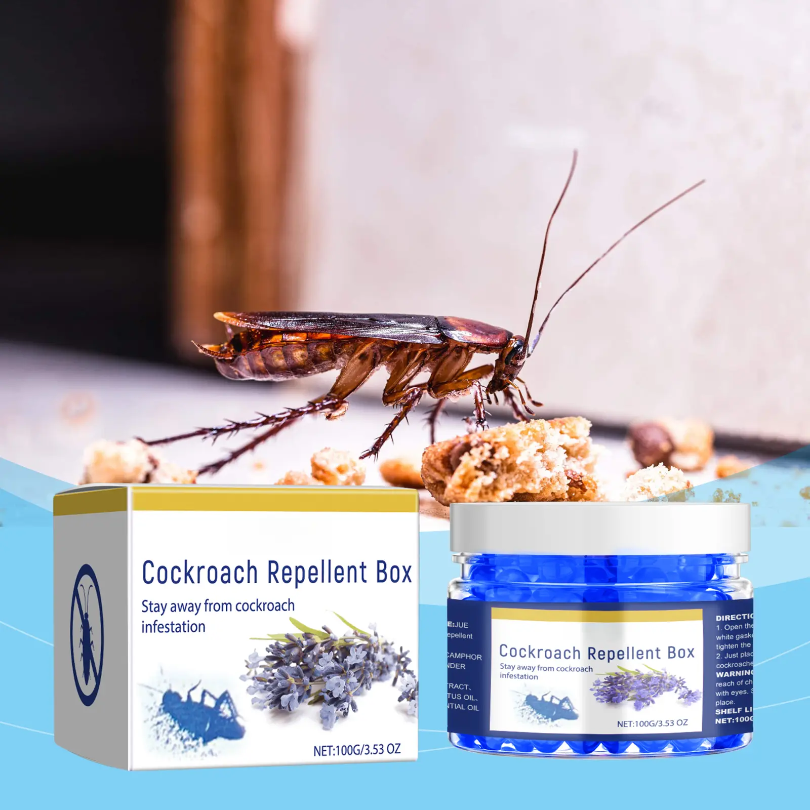 Cockroach Repellent Box with Plant Extract Bait Gel, Effective Pest Repellent for Cockroaches, Home Pest Control Supply, Cockroach Repellent Cockroaches, Pest Repellent Cockroaches