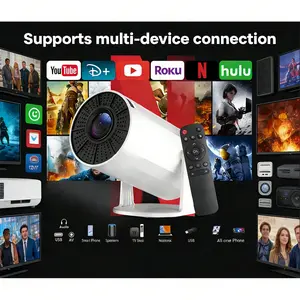 2026 Brand New mini projector, Android 12.0, Bluetooth 6.0, projector wifi with Auto Keystone Correction & Manual Focus, portable projector, Fast Phone Screen Casting, outdoor projector