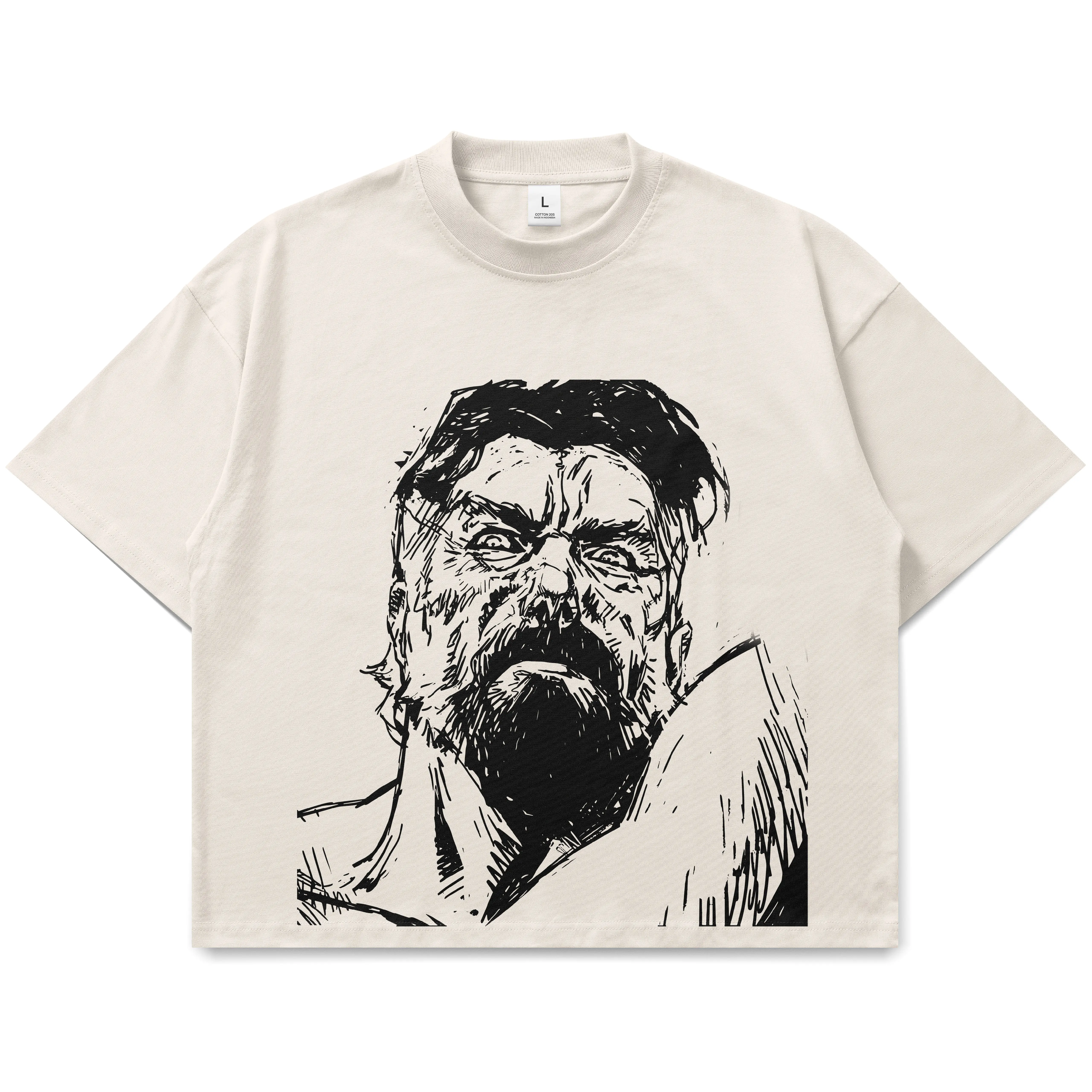 Men's 100% Cotton Oversized Box Fit Short-Sleeve Round Neck Casual Streetwear Tshirt - Omni Man Invincible Graphic Print Tops, Vintage Garment, Never Shrinks
