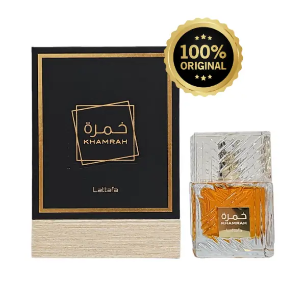 Lattafa Perfumes Khamrah Unisex Eau de Parfum Spray (100ml/3.4oz) - Fresh, Modern, Punchy, Refreshing Unisex Fragrance, Luxury Cosmetic Cologne with Vanilla, Bergamot, Floral, Spice Aroma, Single Item