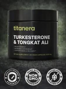 TITANERA Turkesterone + Tongkat Ali 60000 mg— Premium Male Performance Complex — 60 Vegan Capsules