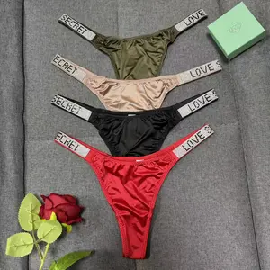 2025 New Low Waist Sexy Panties Women Thongs Rhinestones Letter Diamonds G-string Sports Thong Shorts Briefs T-back Fitness S-XL