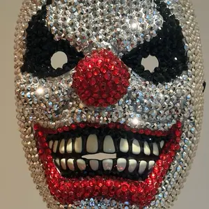 Halloween Bedazzled Face Masks Unisex - Factory Made with Comfortable Back Strap & Styrofoam for Snug Fit - Perfect for Men & Women's Halloween Experience