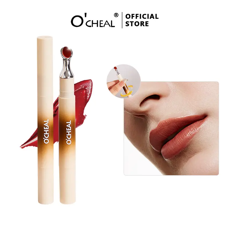 O'CHEAL Official Store Lip Powder Cream Matte Lip Glaze Smooth Lip Mud Moisturizing Soft Waterproof Long Lasting Not Easy To Fade Non Stick Cup Makeup Gloss Lipgloss lip gloss lip tint Glossy Lipstick lip gloss lip tint