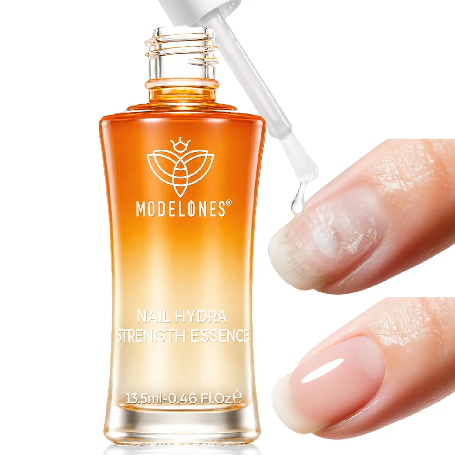 Modelones Nail Strengthener and Growth, Water-Based Nail Hardener Repair | Nail Hardener Extra Strong and Growth 3-in-1 Clear Nail Repair Mode Strengthening Polish Care Gifts Women 13.5ml 0.46 Fl Oz