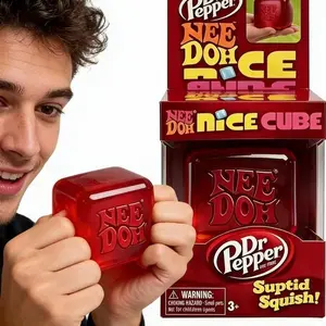 New Needoh limited-edition red ice cube squishy, a sensory stress-relief toy that helps reduce anxiety and release pressure