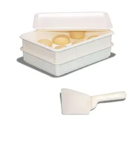 DoughMate® Pizza Dough/Bread Proofing Box Kit – 2 Trays, Lid, and Dough Scraper – Made in USA, Food Contact Certified – Commercial Trays for Home, Mobile Use, or Pizzeria – Stackable and Durable