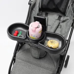Baby Stroller Tray with Phone Holder, Universal Child Stroller Accessory, Multi-Function Meal Tray, Cup Holder, Storage Organizer, Essentials