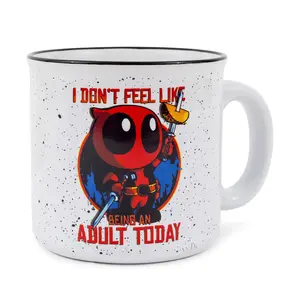Marvel Deadpool "Don't Feel Like An Adult Today" Ceramic Camper Mug | 20 Ounces Marvel Deadpool "Don't Feel Like An Adult Today" Ceramic Camper Mug | 20 Ounces