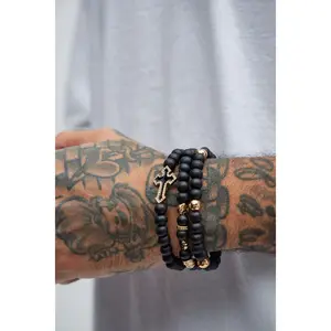 Among Angels Bracelet Set - Black/Gold