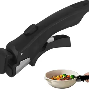 Detachable Universal Pot Handle, Heat Resistant Non-Slip Grip, Removable Handles for Pots Bowls and Utensils, Kitchen Accessories, Kitchenware Cookware, Steel Handle