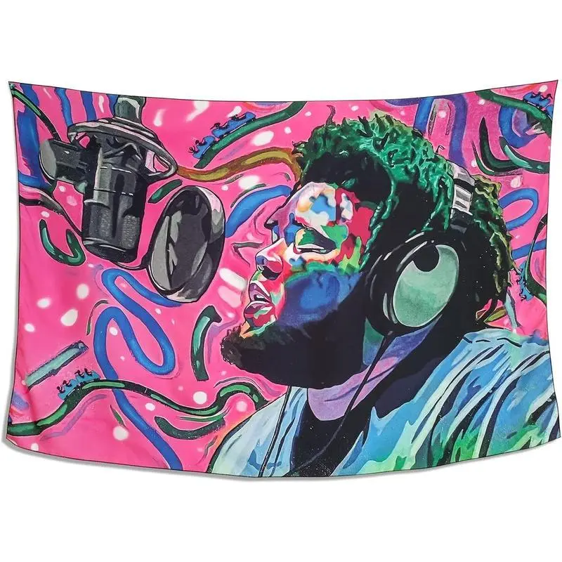 Tapestry Rod Rapper Wave Singer Tapestry Home Decor wall tapestry poster for college dorm cave bedroom living room office party decoration gift