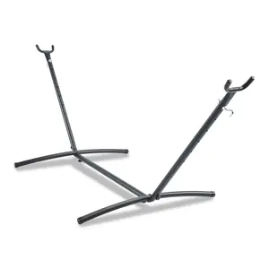 Hammock Stand Adjustable, Portable Hammock Stand Heavy-Duty Anti-Slip, 440-Pound Capacity for Garden Patio Men Backyard Women Children, Black