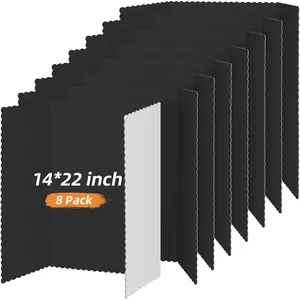 8 count 14 x 22 Inch Black Trifold Poster Board Large Tri Fold Presentation White Display Board Foldable Paperboard for Science Fair School Business Project Exhibition