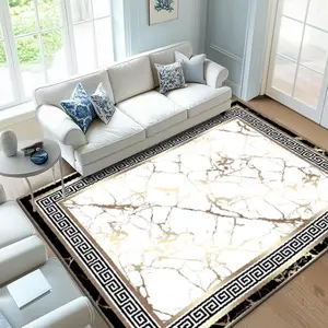 Exquisite Square Printed Velvet Carpet: Versatile Decoration for Indoor Home and Commercial Use, Multiple Sizes Available, Machine Washable, Soft and Shedding-resistant, Convenient and Practical, Home Decorative Rugs